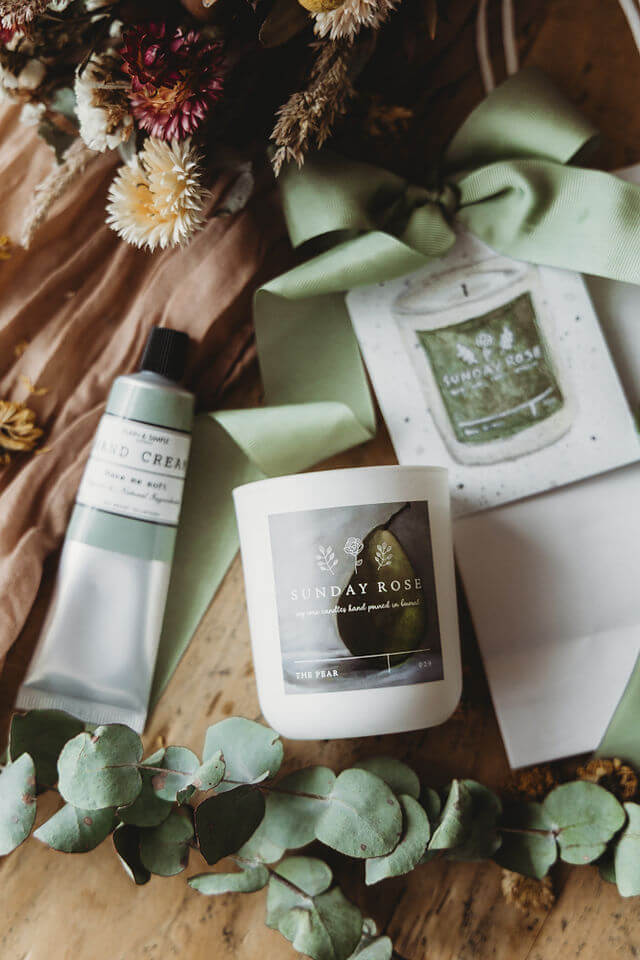 Sunday Rose and Co Hand Cream and Soy Candles
